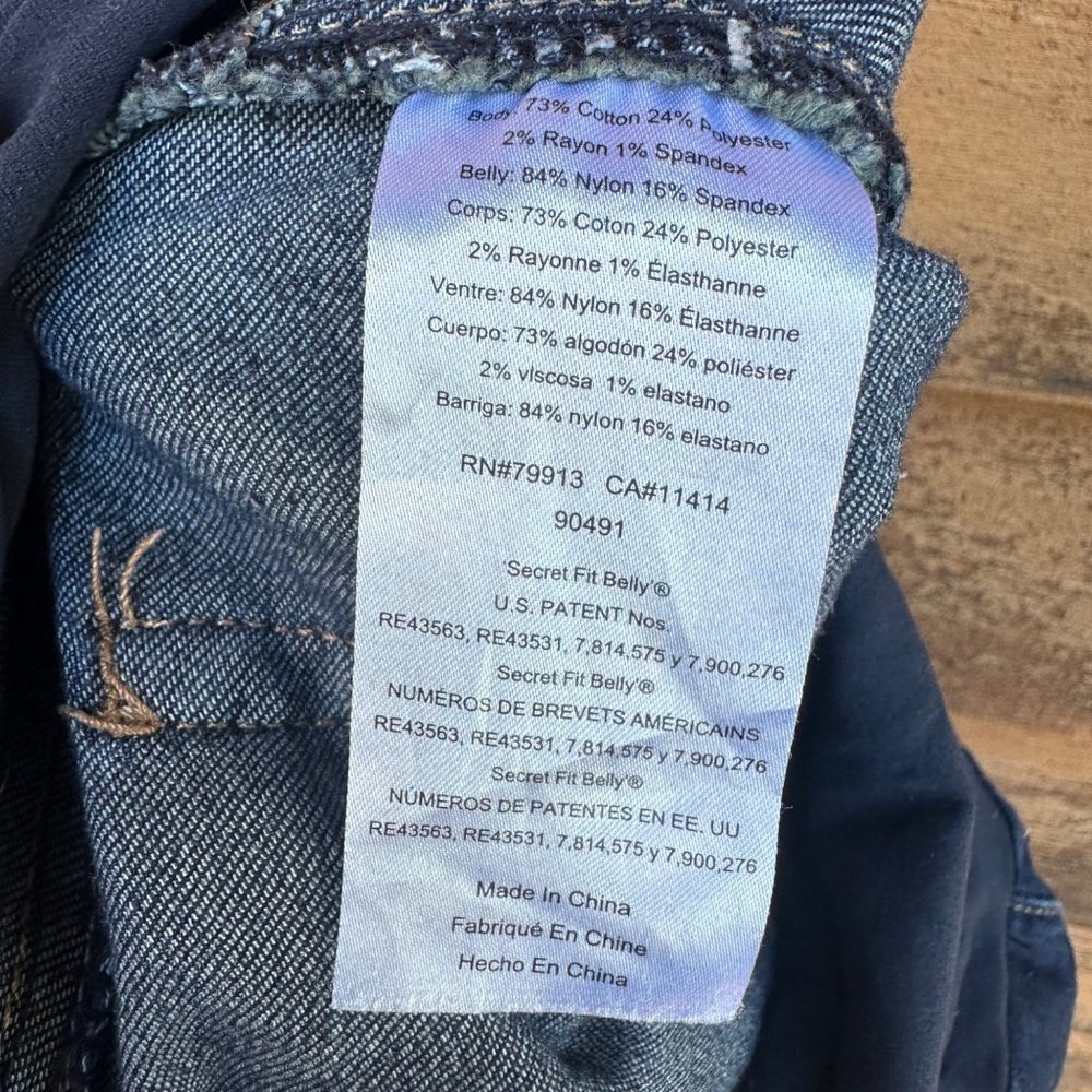 Indigo Dark Blue Maternity Skinny Stretch Size LM - Picture 9 of 15